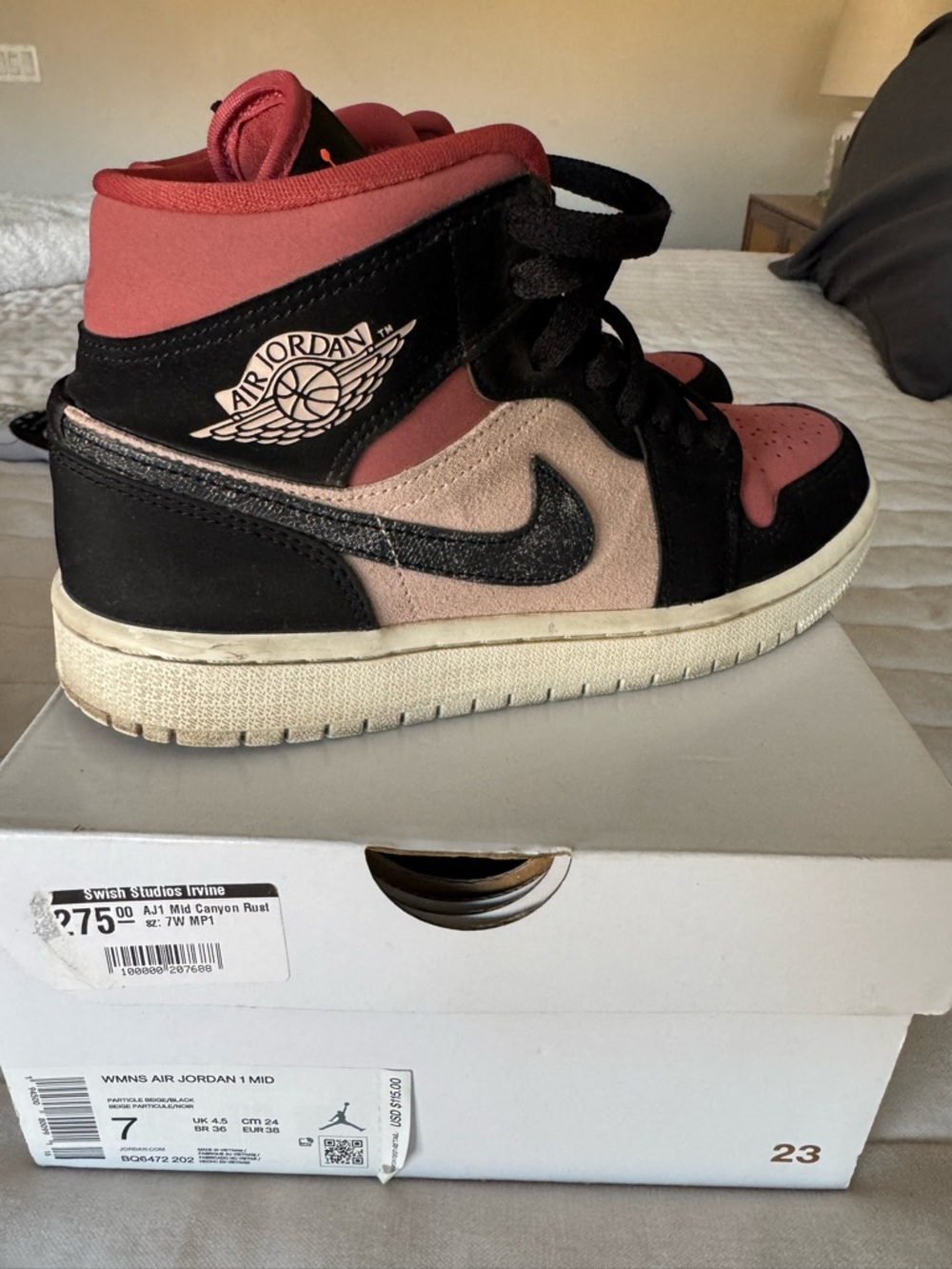 Jordan 1 Mid Women’s Sneakers - Canyon Rust & Black